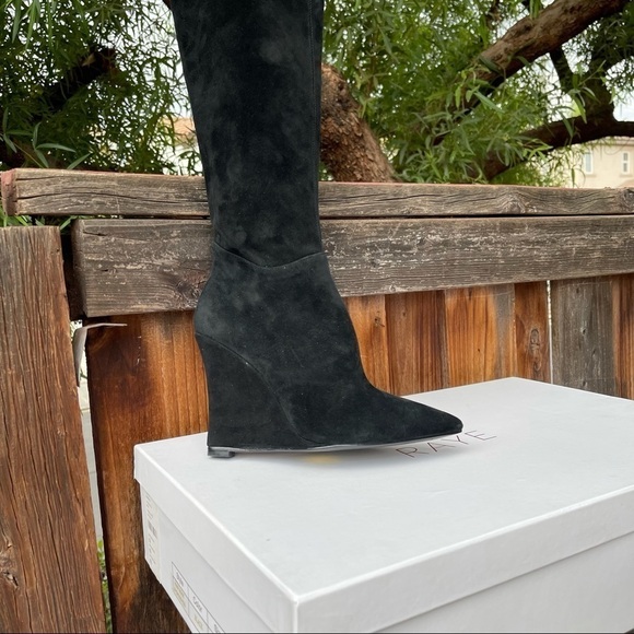 RAYE Ruby Boot in Black Size 6 Thigh High Wedge Pointed Toe SOLD OUT Revolve - Picture 4 of 6